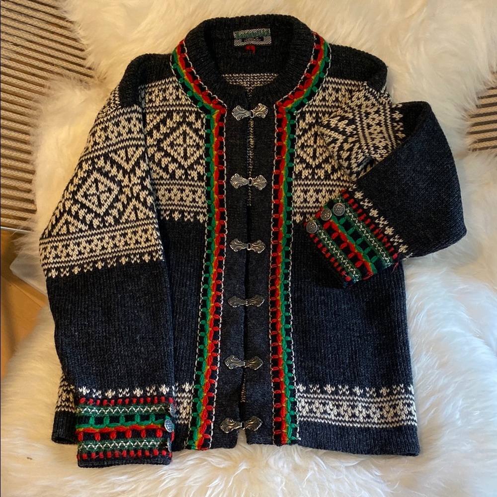 Nordic Knit Cardigan with Toggle Closures